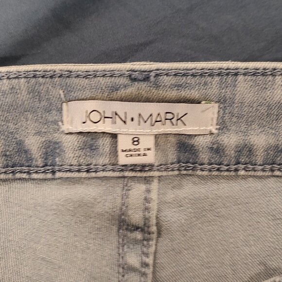 JOHNMARK embroidered fringe hem jean, Size 8, Light Stonewash - Picture 6 of 10